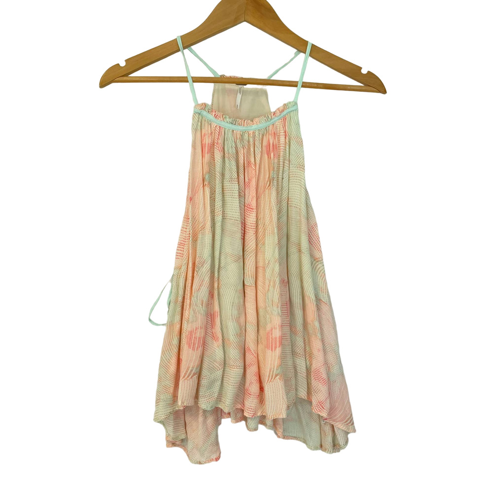 Free People Pastel Pink and Mint Blouse